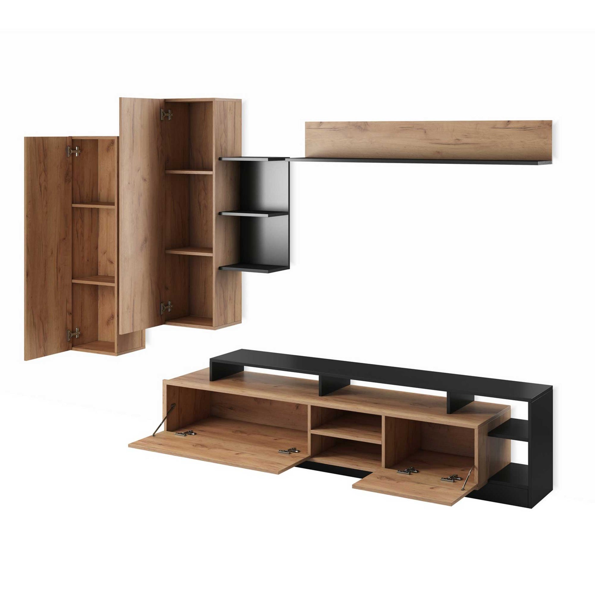 Parete soggiorno KELY ANTHRACITE di Tomasucci - Smontato