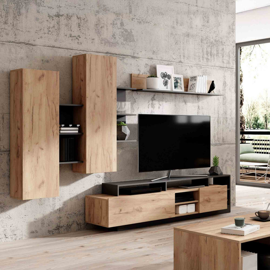 Parete soggiorno KELY ANTHRACITE di Tomasucci - Smontato