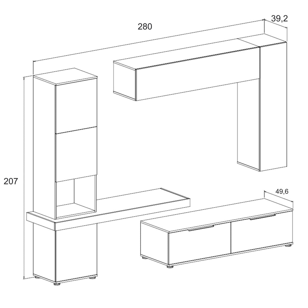 Parete soggiorno AXANDRA CASHMERE di Tomasucci - Smontato