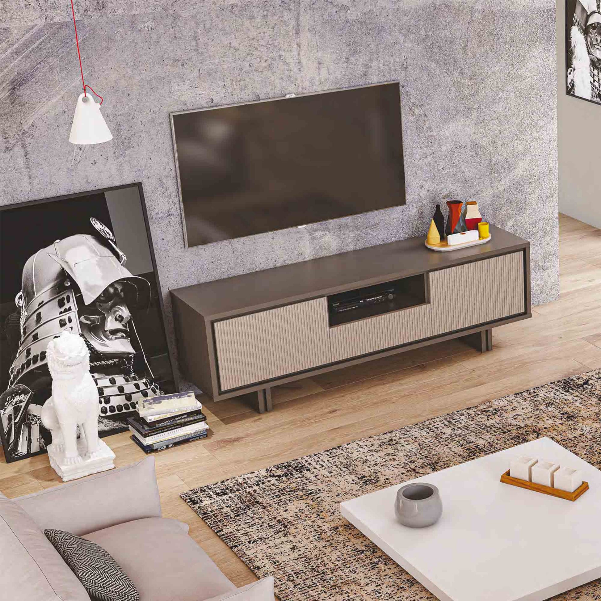 Joker Porta TV 2 ante e 1 cassetto con piede in metallo di Premobil S.R.L.