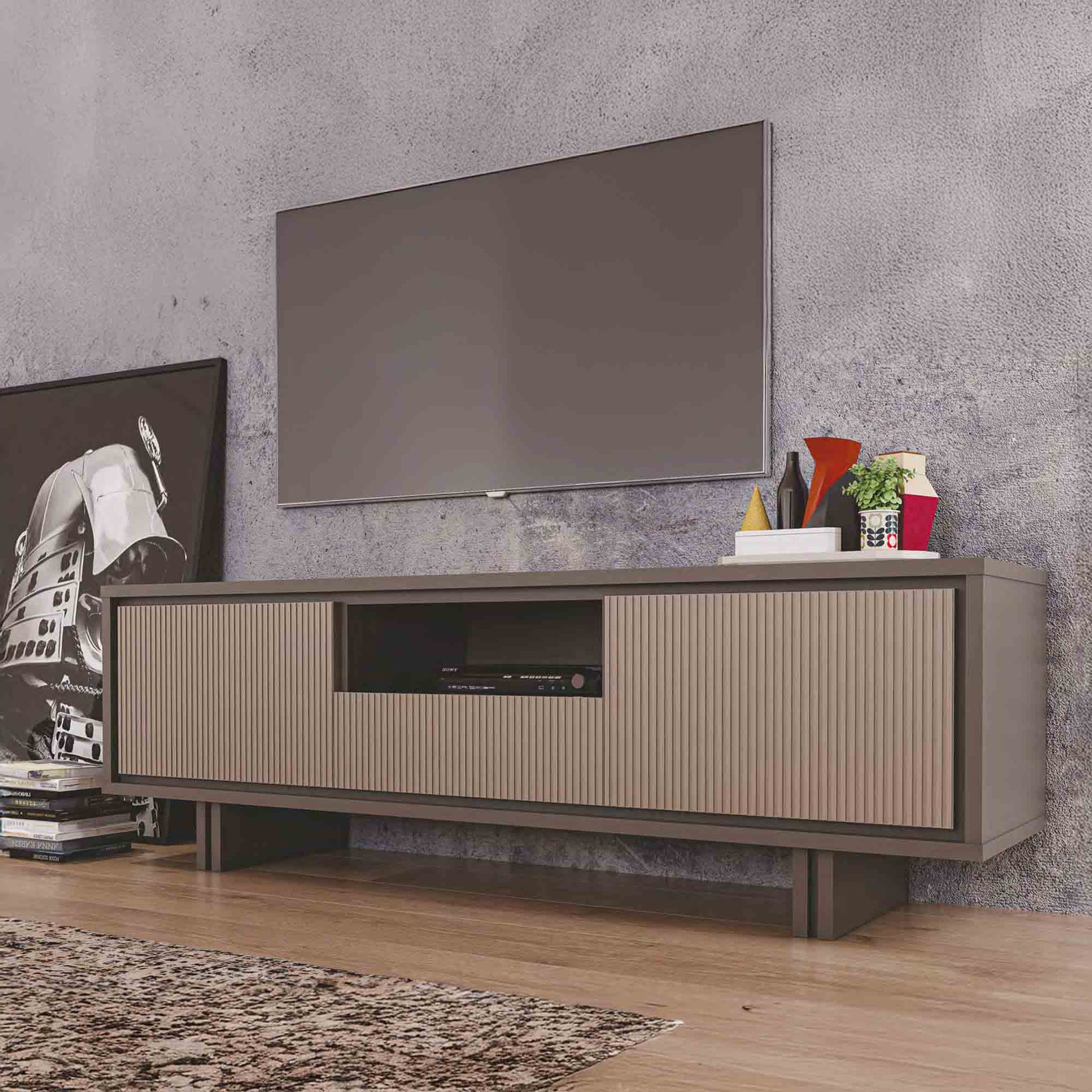 Joker Porta TV 2 ante e 1 cassetto con piede in metallo di Premobil S.R.L.