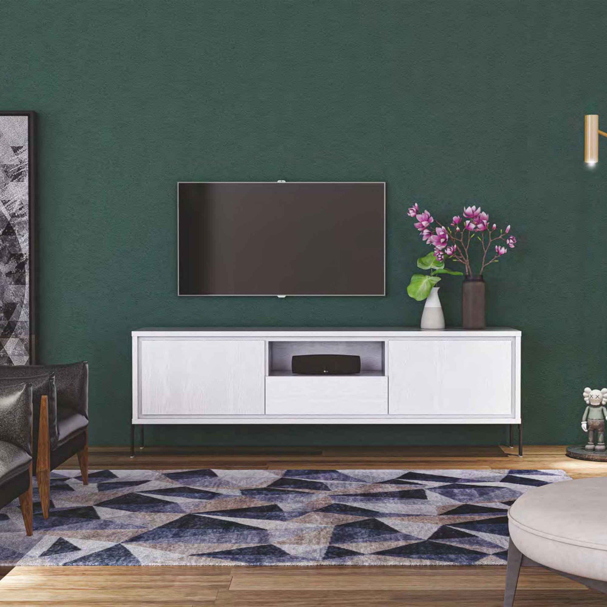 Joker Porta TV 2 ante e 1 cassetto con piede in metallo di Premobil S.R.L.