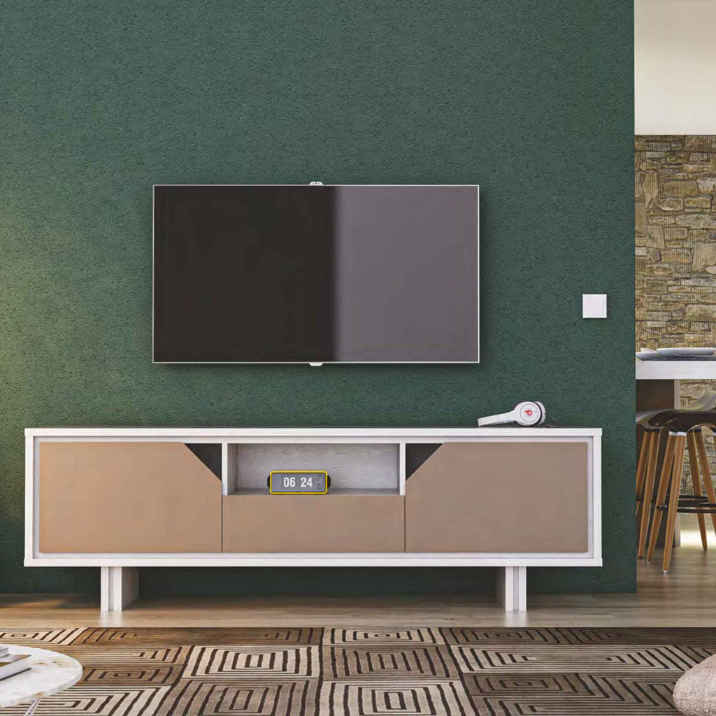 Joker Porta TV 2 Ante con taglio e 1 cassetto & piede in metallo di Premobil S.R.L.