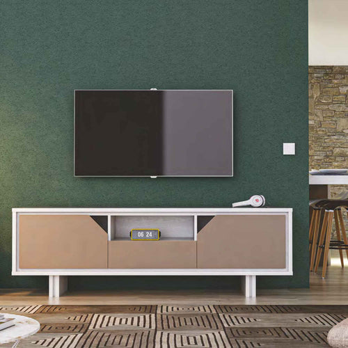 Joker Porta TV 2 Ante con taglio e 1 cassetto & piede in metallo di Premobil S.R.L.