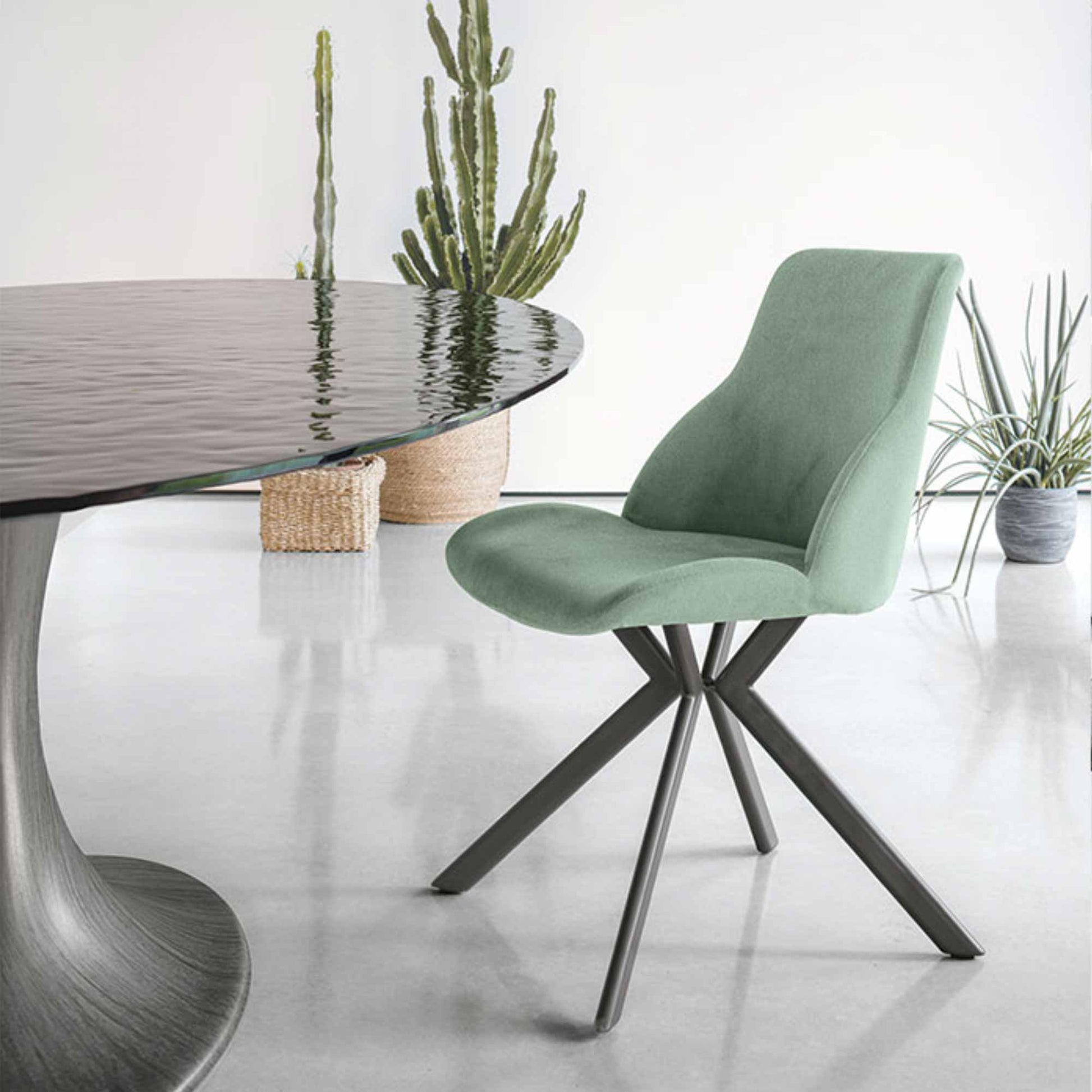 Sedia New Brasilia di Target Point - Set di 4 in Microfibra